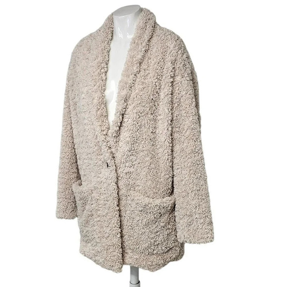 Aritzia Wilfred Grete Plush Faux Sherpa Teddy Jacket Size Small - Picture 2 of 8